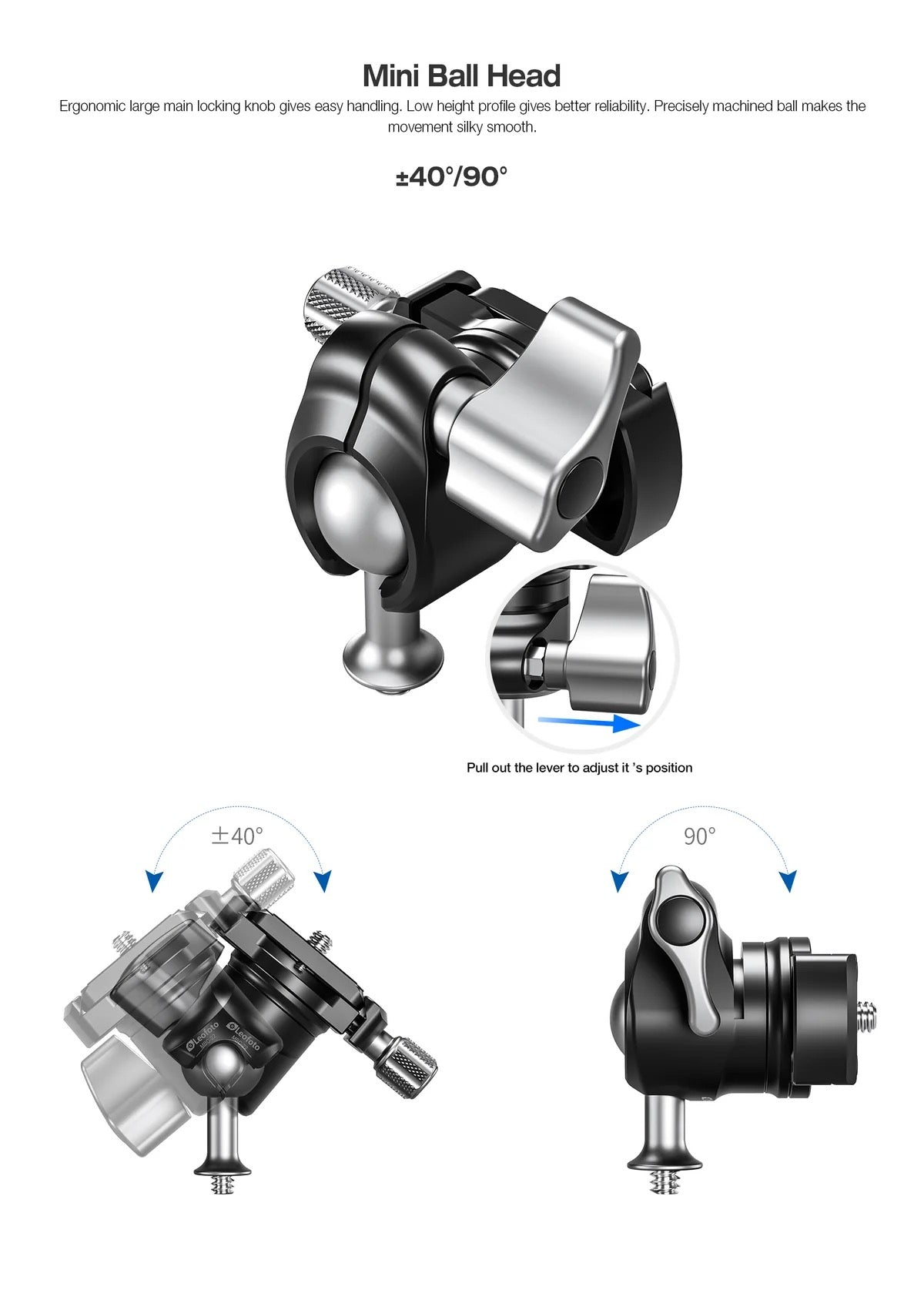 LEOFOTO MBC-22 Mini Ball Head | Arca Compatible