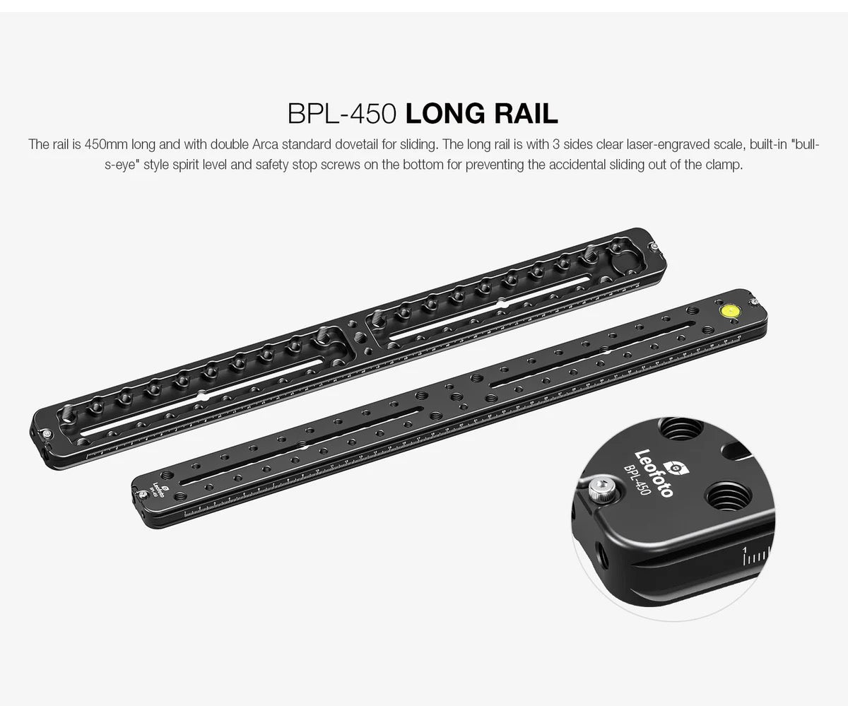 LEOFOTO FDM-04 Binocular/Rangefinder Rail Kit | Length: 450mm