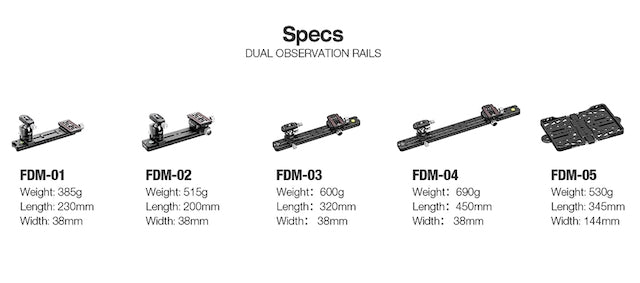 LEOFOTO FDM-03 Binocular/Rangefinder Rail Kit | Length: 320mm