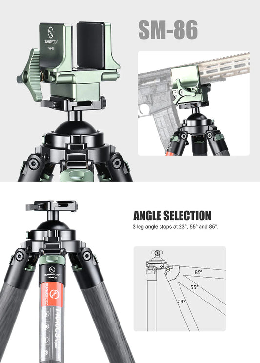SUNWAYFOTO T4040CS-D (with SM-86 Clamp) RIFLE TRIPOD - Shooting Warehouse Sport Optics