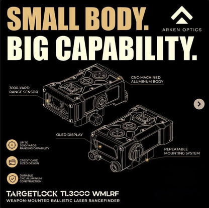 Arken Optics Targetlock Weapon Mounted LRF. Preorders starting 23 October!!