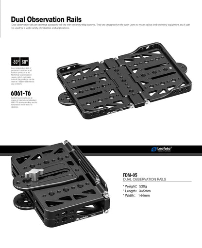LEOFOTO FDM-05 Foldable TAC TABLE | Integrated Arca Rail and MBC-22 MINI BALL HEAD - Shooting Warehouse Sport Optics