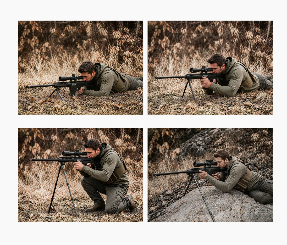 LEOFOTO BIP-B1 Multi-Functional Hunting Bipod (Low to Mid-Height - Cross Carbon Pattern) - IN STOCK - Shooting Warehouse Sport Optics