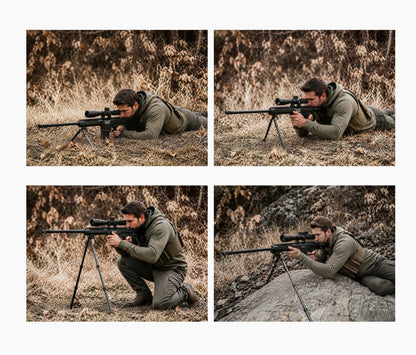 LEOFOTO BIP-B1 Multi-Functional Hunting Bipod (Low to Mid-Height - Cross Carbon Pattern) - IN STOCK - Shooting Warehouse Sport Optics