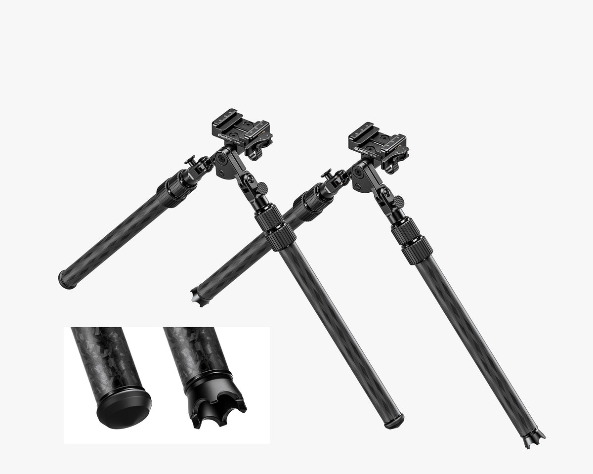 LEOFOTO BIP-B1 Multi-Functional Hunting Bipod (Low to Mid-Height - Cross Carbon Pattern) - IN STOCK - Shooting Warehouse Sport Optics