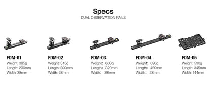 LEOFOTO FDM-03 Binocular/Rangefinder Rail Kit | Length: 320mm - Shooting Warehouse Sport Optics