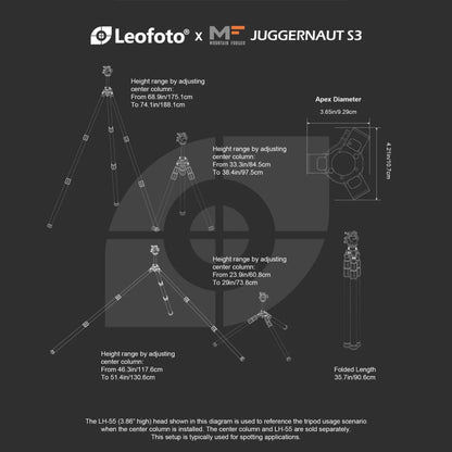 LEOFOTO X Mountain Forged Juggernaut S3 Carbon Fibre Tripod with MA-40SXO Head - IN STOCK - Shooting Warehouse Sport Optics