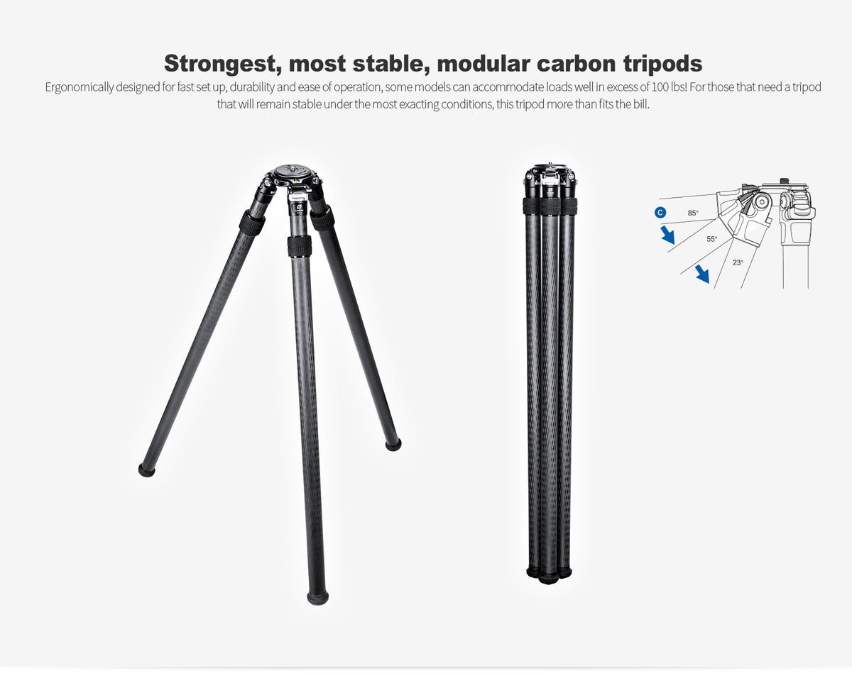 LEOFOTO SO-362CP Inverted Outdoors Series Carbon Fiber Tripod with 75mm Bowl + MH-50LRC HEAD - IN STOCK - Shooting Warehouse Sport Optics