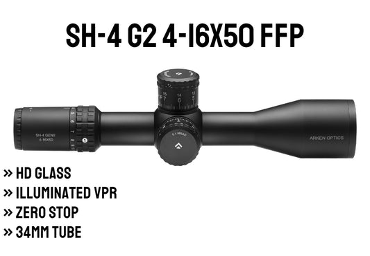 ARKEN OPTICS SH-4J GEN II 4-16x50 FFP VPR Illuminated Reticle