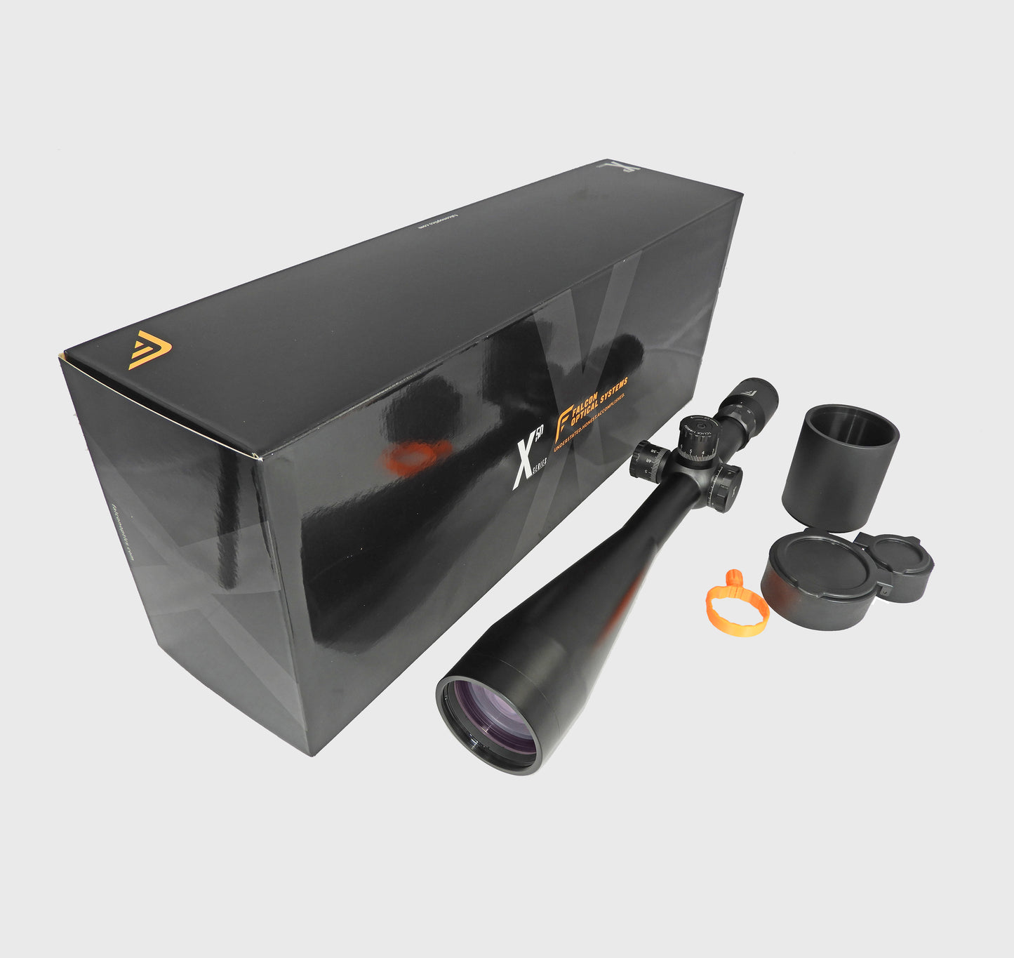 Falcon Optics X50 10-50x60 SFP Riflescope with MOA Reticle, and 1/8 MOA Click Adjustments - Shooting Warehouse Sport Optics