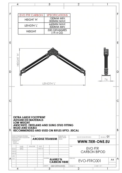 Tier-One FTR BIPOD - Shooting Warehouse
