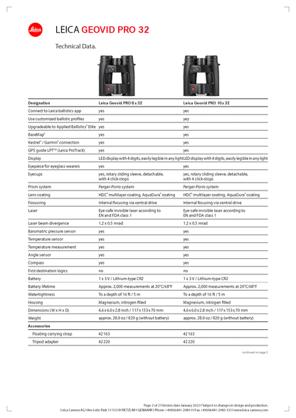 Leica Geovid PRO 32 Rangefinding Binoculars - NEW!!! - Shooting Warehouse